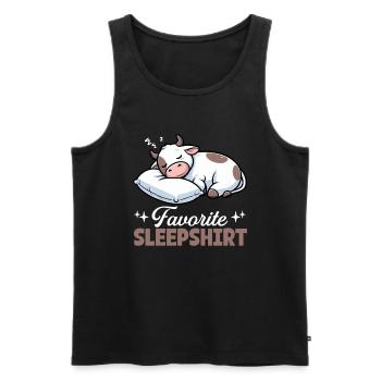 Kuh Offizielles Schlafshirt Lustige Kuh Pyjama - Männer Premium Bio Tank Top - Schwarz - Vorne - AI Model Male 178 light (178cm)