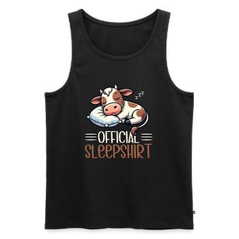 Cow Official Sleep Shirt Funny Cow Pajamas - Men's Premium Organic Tank Top - black - Front - Michal (187cm)