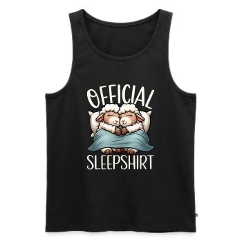 Official Sleep Shirt Funny Sheep Pajamas - Men's Premium Organic Tank Top - black - Front - Michal (187cm)