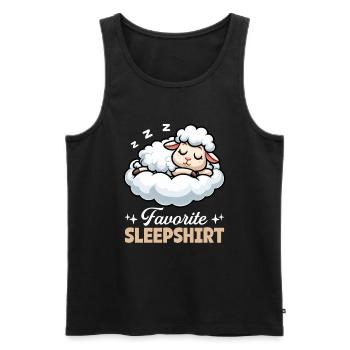 Official Sleep Shirt Funny Sheep Pajamas - Men's Premium Organic Tank Top - black - Front - Michal (187cm)