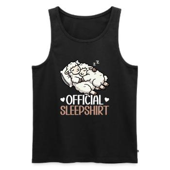 Official Sleep Shirt Funny Sheep Pajamas - Men's Premium Organic Tank Top - black - Front - Michal (187cm)