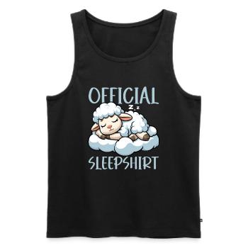 Official Sleep Shirt Funny Sheep Pajamas - Men's Premium Organic Tank Top - black - Front - Michal (187cm)
