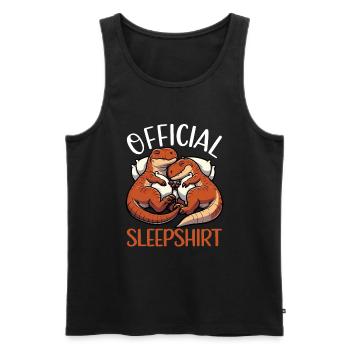 Offizielles Schlafshirt Lustiger Dinosaurier - Männer Premium Bio Tank Top - Schwarz - Vorne - Michal (187cm)