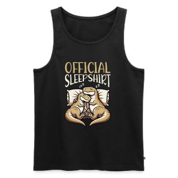 Offizielles Schlafshirt Lustiger Dinosaurier - Männer Premium Bio Tank Top - Schwarz - Vorne - AI Model Male 178 light (178cm)