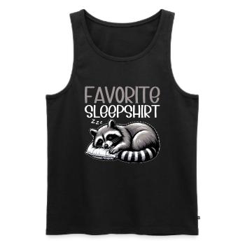 Offizielles Schlafshirt Lustiger Waschbär - Männer Premium Bio Tank Top - Schwarz - Vorne - AI Model Male 178 light (178cm)