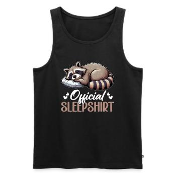 Chemise de nuit officielle Funny Raccoon - Débardeur bio Premium Homme - noir - Devant - Michal (187cm)