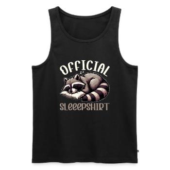 Chemise de nuit officielle Funny Raccoon - Débardeur bio Premium Homme - noir - Devant - Michal (187cm)