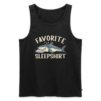 Official Sleep Shirt Funny Shark Pajamas - Men's Premium Organic Tank Top - black - Front - AI Model Male 178 light (178cm)