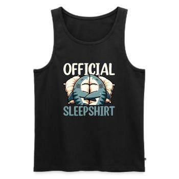 Official Sleep Shirt Funny Shark Pajamas - Men's Premium Organic Tank Top - black - Front - AI Model Male 178 light (178cm)
