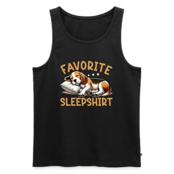 Official Sleep Shirt Funny Beagle Dog - Men's Premium Organic Tank Top - black - Front - AI Model Male 178 light (178cm)