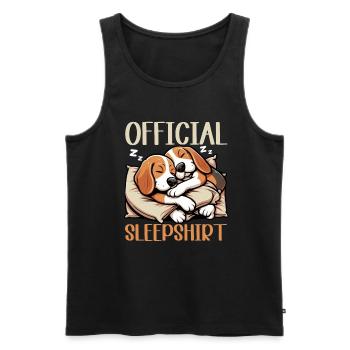 Official Sleep Shirt Funny Beagle Dog - Men's Premium Organic Tank Top - black - Front - AI Model Male 178 light (178cm)