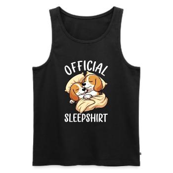 Official Sleep Shirt Funny Beagle Dog - Men's Premium Organic Tank Top - black - Front - AI Model Male 178 light (178cm)