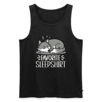 Official Sleeping Shirt She-Wolf Funny Wolf - Men's Premium Organic Tank Top - black - Front - AI Model Male 178 light (178cm)