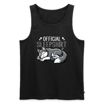 Official Sleeping Shirt She-Wolf Funny Wolf - Men's Premium Organic Tank Top - black - Front - AI Model Male 178 light (178cm)