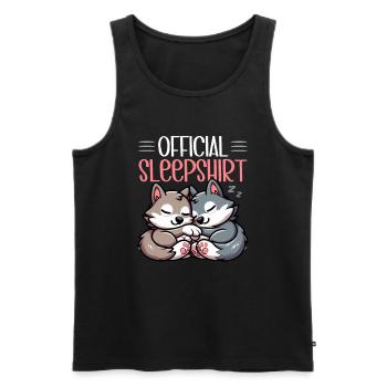 Official Sleeping Shirt She-Wolf Funny Wolf - Men's Premium Organic Tank Top - black - Front - AI Model Male 178 light (178cm)