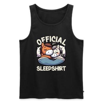 Chemise de nuit officielle Pyjama Funny Horse - Débardeur bio Premium Homme - noir - Devant - Michal (187cm)
