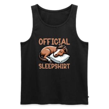 Chemise de nuit officielle Pyjama Funny Horse - Débardeur bio Premium Homme - noir - Devant - Michal (187cm)
