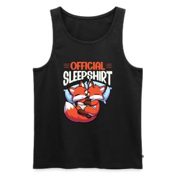 Official Sleep Shirt Funny Fox Pajamas - Men's Premium Organic Tank Top - black - Front - Michal (187cm)