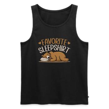 Offizielles Schlafshirt Lustiger Grizzly Bär - Männer Premium Bio Tank Top - Schwarz - Vorne - AI Model Male 178 light (178cm)