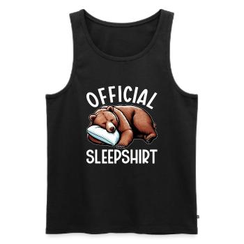 Offizielles Schlafshirt Lustiger Grizzly Bär - Männer Premium Bio Tank Top - Schwarz - Vorne - AI Model Male 178 light (178cm)