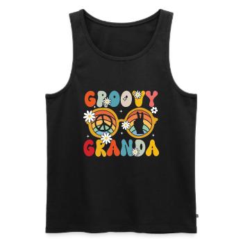 Groovy grand-père rétro assorti anniversaire de famille - Débardeur bio Premium Homme - noir - Devant - Michal (187cm)