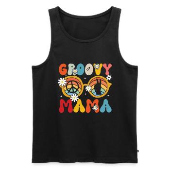 Groovy Mama Retro Mutter Mutter Matching Familie - Männer Premium Bio Tank Top - Schwarz - Vorne - AI Model Male 178 light (178cm)