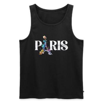 France Paris Tour Eiffel France Drapeau - Débardeur bio Premium Homme - noir - Devant - Michal (187cm)