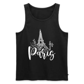 France Paris Tour Eiffel France Drapeau - Débardeur bio Premium Homme - noir - Devant - Michal (187cm)