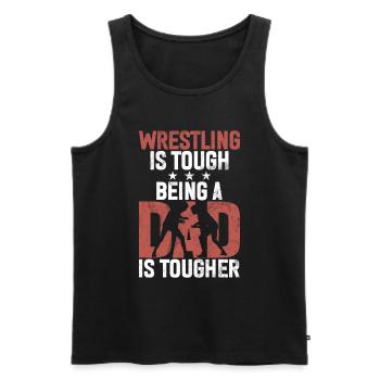Wrestling Dad Wrestler Männer Vatertag - Männer Premium Bio Tank Top - Schwarz - Vorne - Michal (187cm)