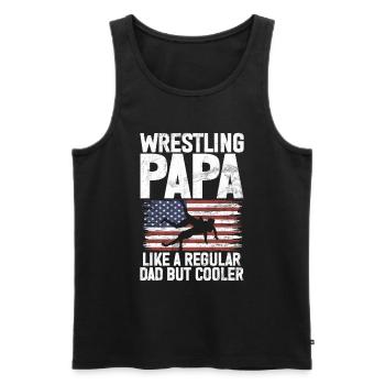 Lutte Papa Lutteur Fête des Pères Hommes - Débardeur bio Premium Homme - noir - Devant - Michal (187cm)