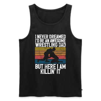 Wrestling Dad Wrestler Männer Vatertag - Männer Premium Bio Tank Top - Schwarz - Vorne - Michal (187cm)