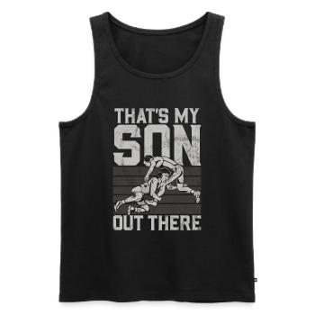 Wrestling Dad Wrestler Männer Vatertag - Männer Premium Bio Tank Top - Schwarz - Vorne - Michal (187cm)