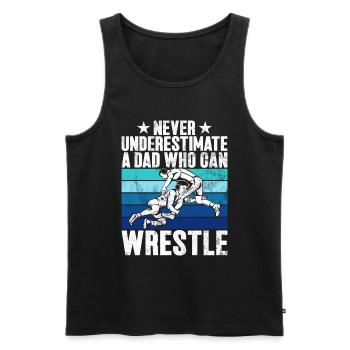 Wrestling Dad Wrestler Männer Vatertag - Männer Premium Bio Tank Top - Schwarz - Vorne - Michal (187cm)
