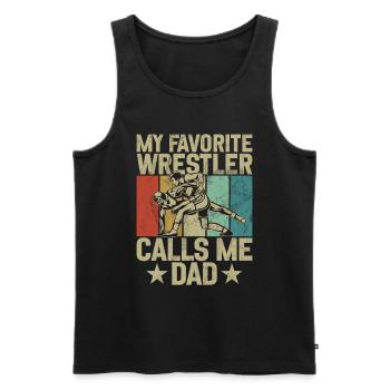 Wrestling Dad Wrestler Männer Vatertag - Männer Premium Bio Tank Top - Schwarz - Vorne - Michal (187cm)