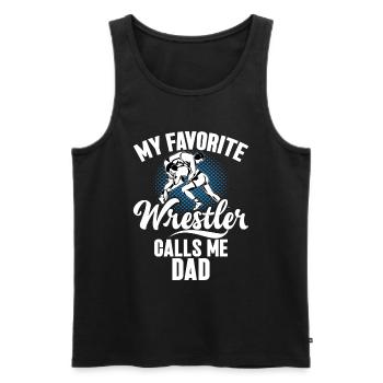 Wrestling Dad Wrestler Männer Vatertag - Männer Premium Bio Tank Top - Schwarz - Vorne - Michal (187cm)