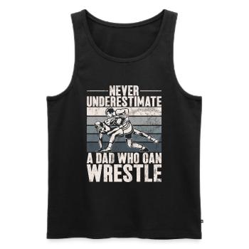 Wrestling Dad Wrestler Männer Vatertag - Männer Premium Bio Tank Top - Schwarz - Vorne - Michal (187cm)