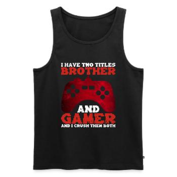 Video Games Gaming Boys Brother Teen - Men's Premium Organic Tank Top - black - Front - AI Model Male 178 light (178cm)