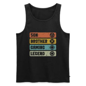 Video Games Gaming Boys Brother Teen - Men's Premium Organic Tank Top - black - Front - AI Model Male 178 light (178cm)