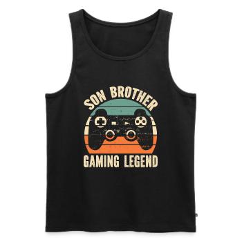 Video Games Gaming Boys Brother Teen - Men's Premium Organic Tank Top - black - Front - AI Model Male 178 light (178cm)