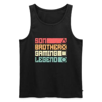 Video Games Gaming Boys Brother Teen - Men's Premium Organic Tank Top - black - Front - AI Model Male 178 light (178cm)