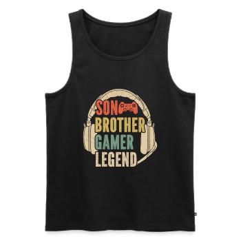 Video Games Gaming Boys Brother Teen - Men's Premium Organic Tank Top - black - Front - AI Model Male 178 light (178cm)