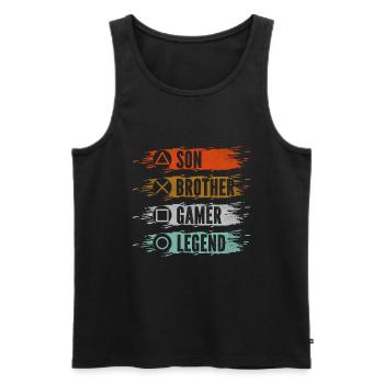 Video Games Gaming Boys Brother Teen - Men's Premium Organic Tank Top - black - Front - AI Model Male 178 light (178cm)