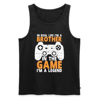 Video Games Gaming Boys Brother Teen - Men's Premium Organic Tank Top - black - Front - AI Model Male 178 light (178cm)