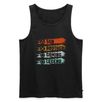 Videospiele Gaming Boys Bruder Teen - Männer Premium Bio Tank Top - Schwarz - Vorne - AI Model Male 178 light (178cm)