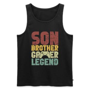 Video Games Gaming Boys Brother Teen - Men's Premium Organic Tank Top - black - Front - AI Model Male 178 light (178cm)