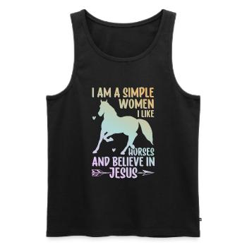 Jesus and Horses Riding Riding - Men's Premium Organic Tank Top - black - Front - Michal (187cm)