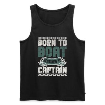 Boat Captain Funny Boat Sailing Lake Boater - Men's Premium Organic Tank Top - black - Front - Michal (187cm)