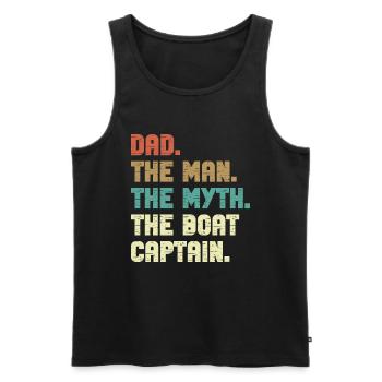 Boat Captain Funny Boat Sailing Lake Boater - Men's Premium Organic Tank Top - black - Front - Michal (187cm)