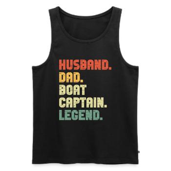 Boat Captain Funny Boat Sailing Lake Boater - Men's Premium Organic Tank Top - black - Front - Michal (187cm)