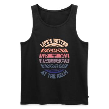 Boat Captain Funny Boat Sailing Lake Boater - Men's Premium Organic Tank Top - black - Front - Michal (187cm)